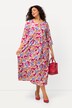 Jerseykleid, Blumen, Rundhals, Keyhole, 3/4-Arm