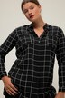 Skjorta, lång modell med rutmönster, krage och lång ärm