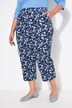 Pantalon 7/8 en jersey, jambe large. Imprimé à fleurs. Taille élastique.