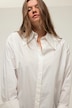 Bluzka koszulowa, oversize, kołnierzyk koszulowy z koronką, długi rękaw