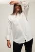 Bluzka koszulowa, oversize, kołnierzyk koszulowy z koronką, długi rękaw