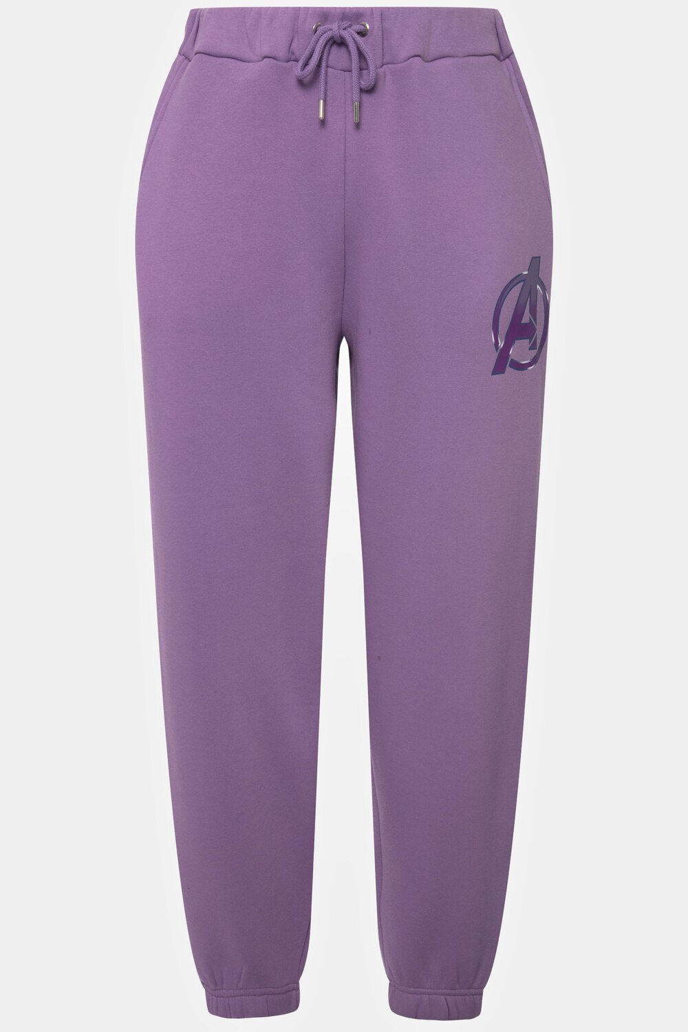 Stora storlekar Mjukisbyxa med vida ben och resårlinning, Dam, lila, storlek: M, Bomull/Polyester, Studio Untold