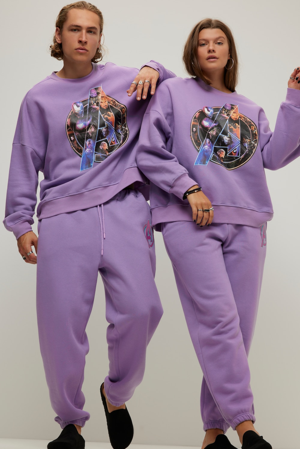 Große Größen Sweatpants, Damen, lila, Größe: L, Baumwolle/Polyester, Studio Untold