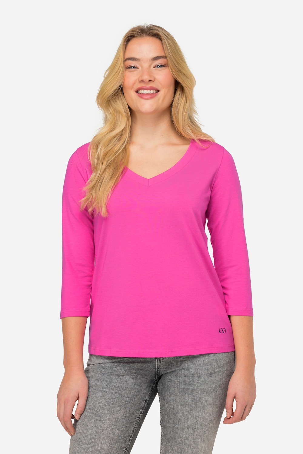 Große Größen Basic-Shirt, Damen, rosa, Größe: S, Baumwolle, LAURASON
