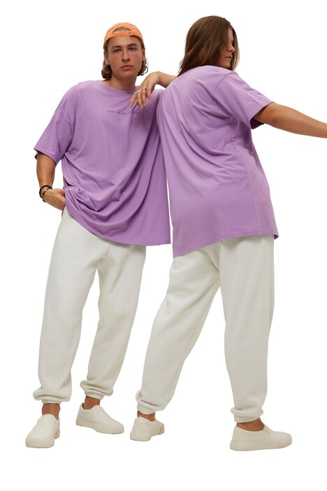 Tričko, oversize, vyšívaný nápis, kulatý výstřih, krátké rukávy, unisex