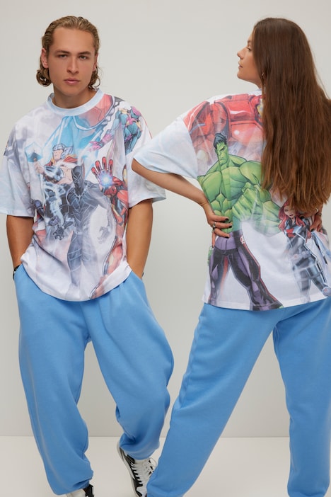 Marvel T-Shirt med rund hals, over sized, unisex med print