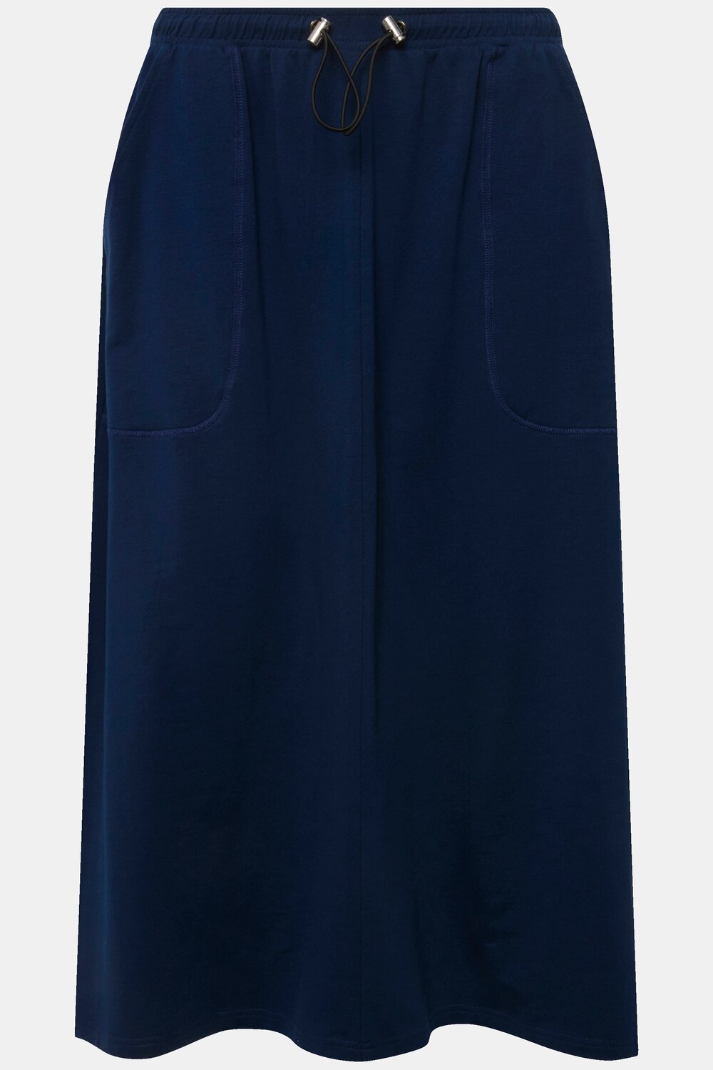 Grote Maten Midi-rok van sweatstof, Dames, blauw, Maat: 50/52, Katoen, Ulla Popken