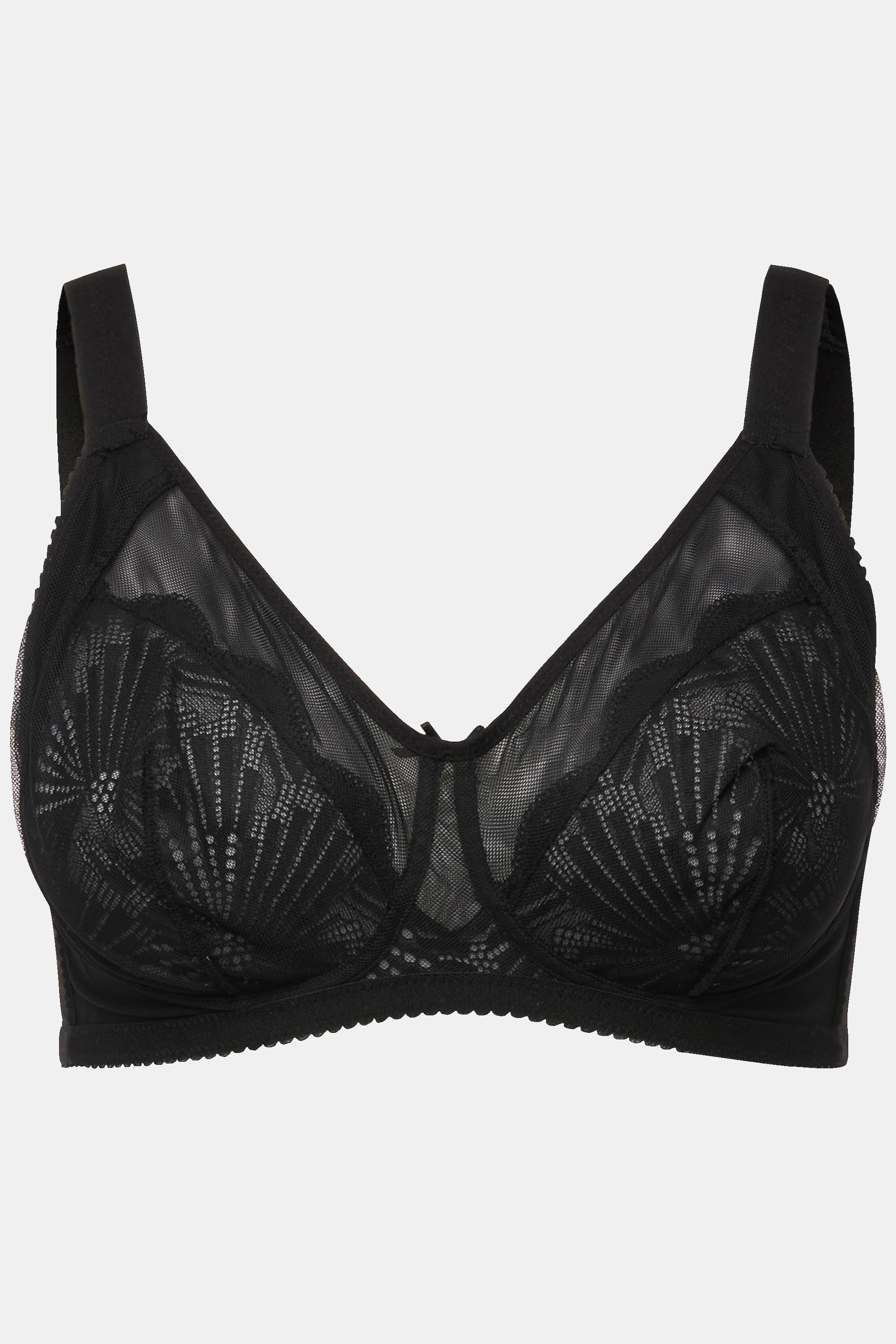 Ulla Popken Damen große Größen BH ohne Bügel Mesh Spitze Cup B E 825785