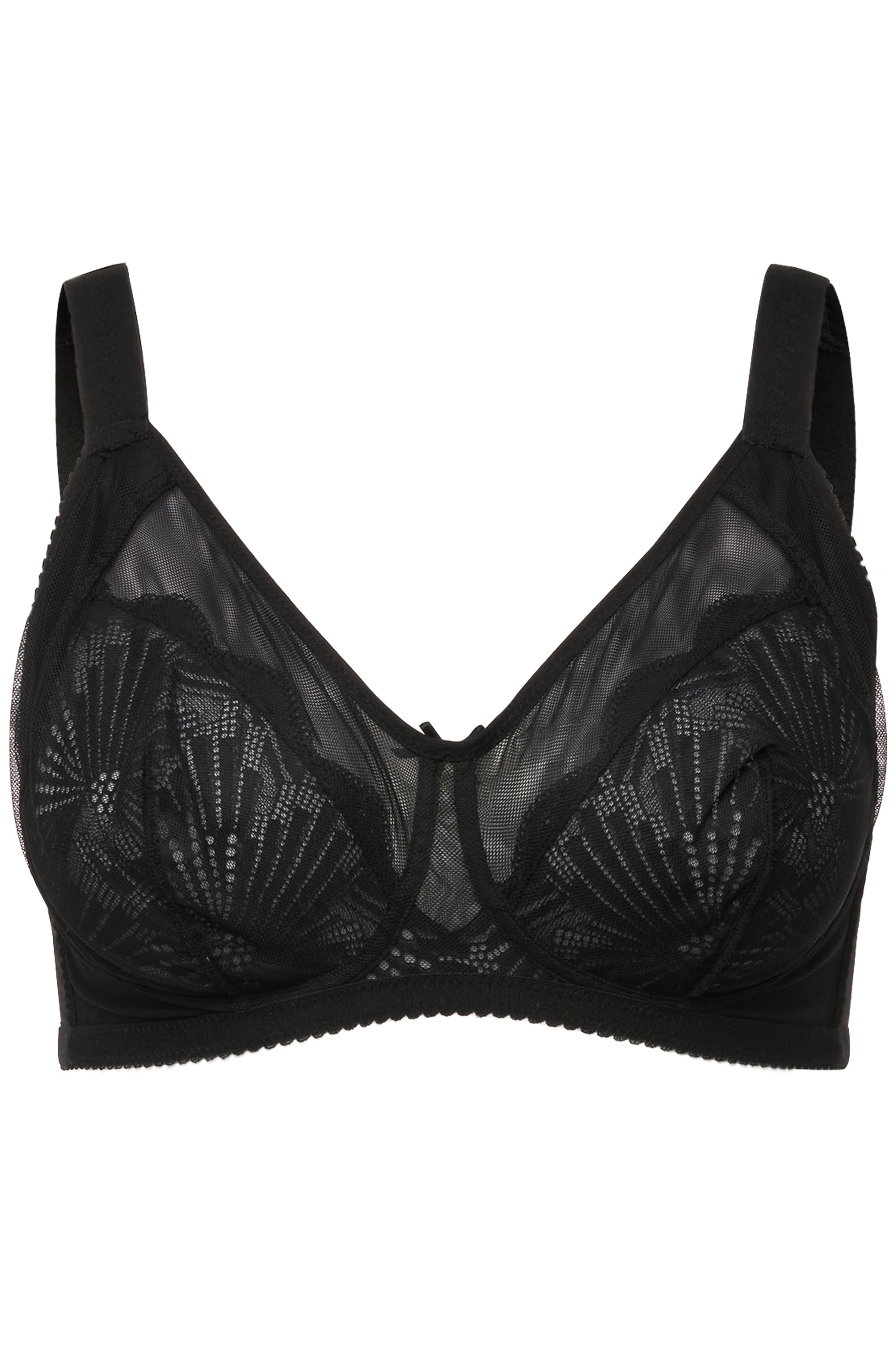 Ulla Popken Damen große Größen BH ohne Bügel Mesh Spitze Cup B E 825785