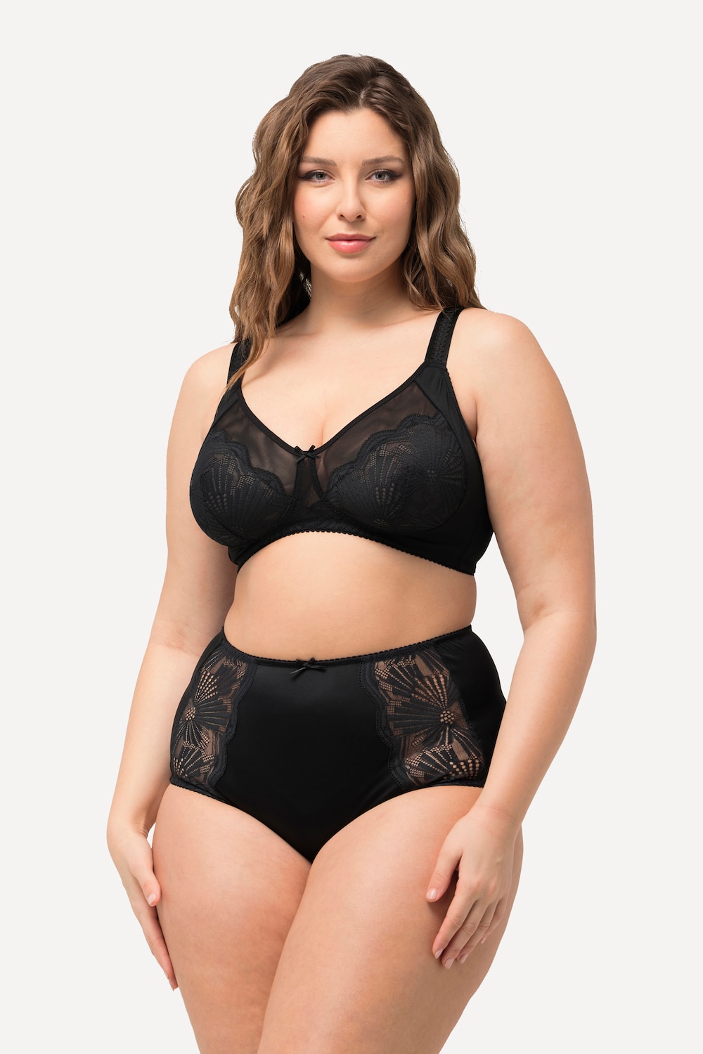 Große Größen BH, Damen, schwarz, Größe: 95E, Synthetische Fasern/Elasthan, Ulla Popken