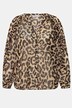 Sheer Long Sleeve Leopard Print Blouse