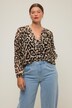 Sheer Long Sleeve Leopard Print Blouse