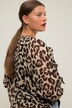 Sheer Long Sleeve Leopard Print Blouse