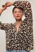 Sheer Long Sleeve Leopard Print Blouse