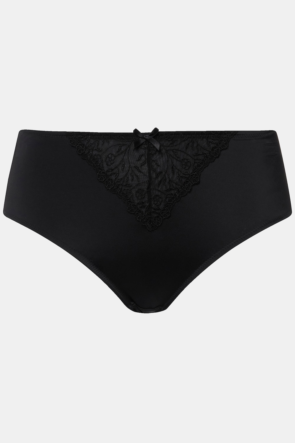 Stora storlekar Miditrosa med spetsisättning, Dam, svart, storlek: 58/60, Bomull/Syntetfibrer/Polyester, Ulla Popken