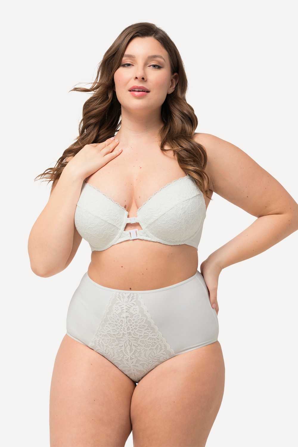 Große Größen Maxislip, Damen, beige, Größe: 62/64, Baumwolle/Synthetische Fasern/Elasthan, Ulla Popken