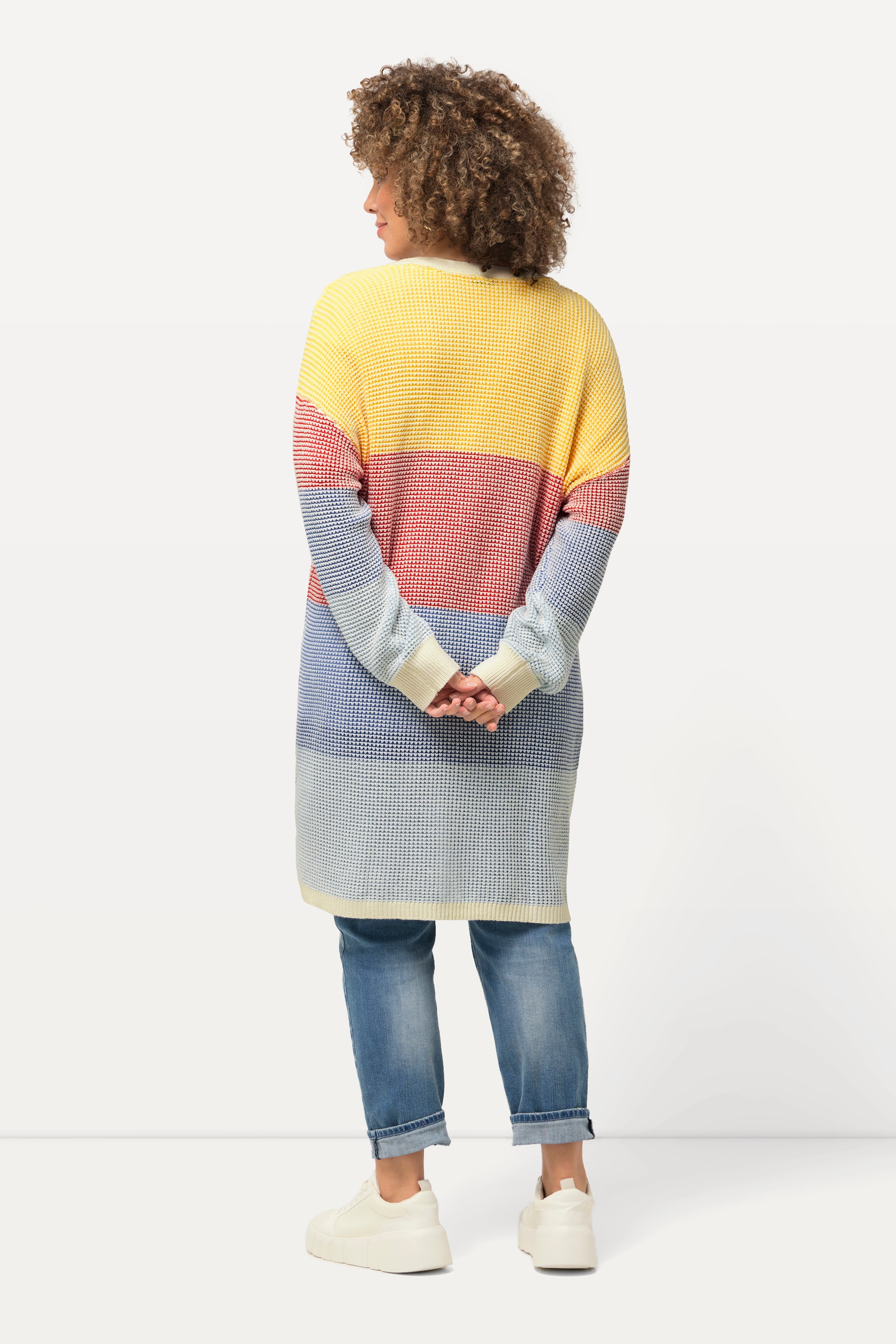 Ulla Popken Damen große Größen Long Strickjacke Oversized Eggshape