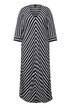 Midi šaty, pruhy, A střih, výstřih do V, 3/4 rukávy
