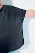 Blusa de chifón, oversize, cuello redondo, media manga