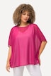 Chiffonbluse, Oversized, Rundhals, Halbarm