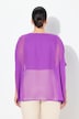 Chiffonbluse, oversized, rund hals, halve ærmer