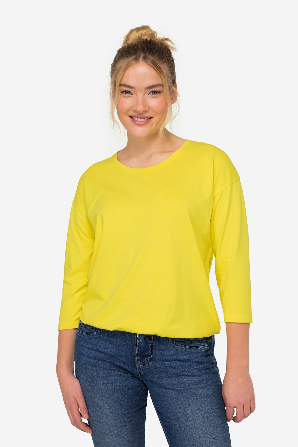 Thumbnail - Große Größen T-Shirt, Damen, gelb, Größe: XL, Baumwolle, LAURASON