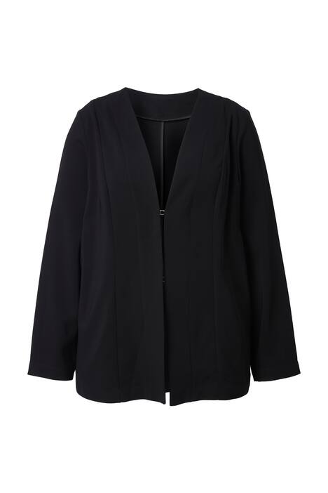 Bunda, smokingový límec, otevřený střih, dlouhé rukávy