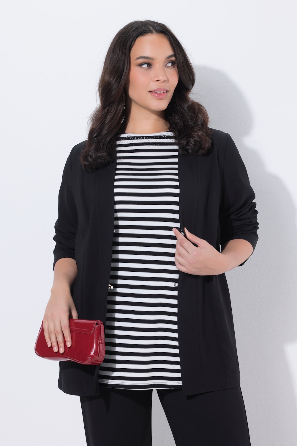 Jacke, Schalkragen, offene Form, Langarm