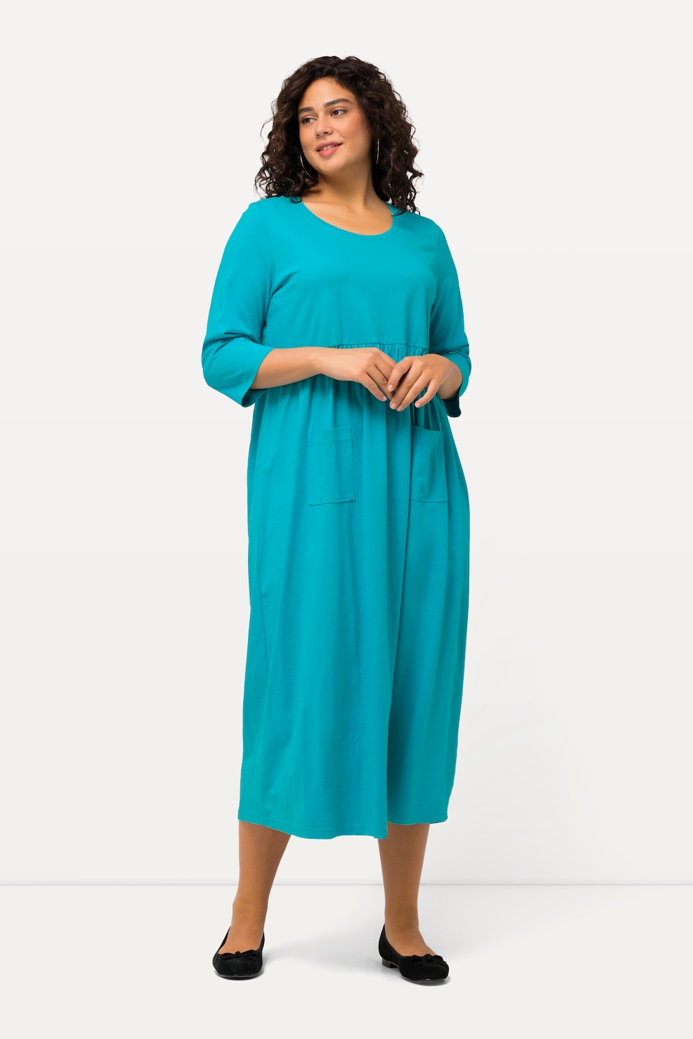 Große Größen Jerseykleid, Damen, türkis, Größe: 58/60, Baumwolle, Ulla Popken