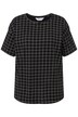 Tričko, oversize, kostkovaný potisk, kulatý výstřih, krátké rukávy