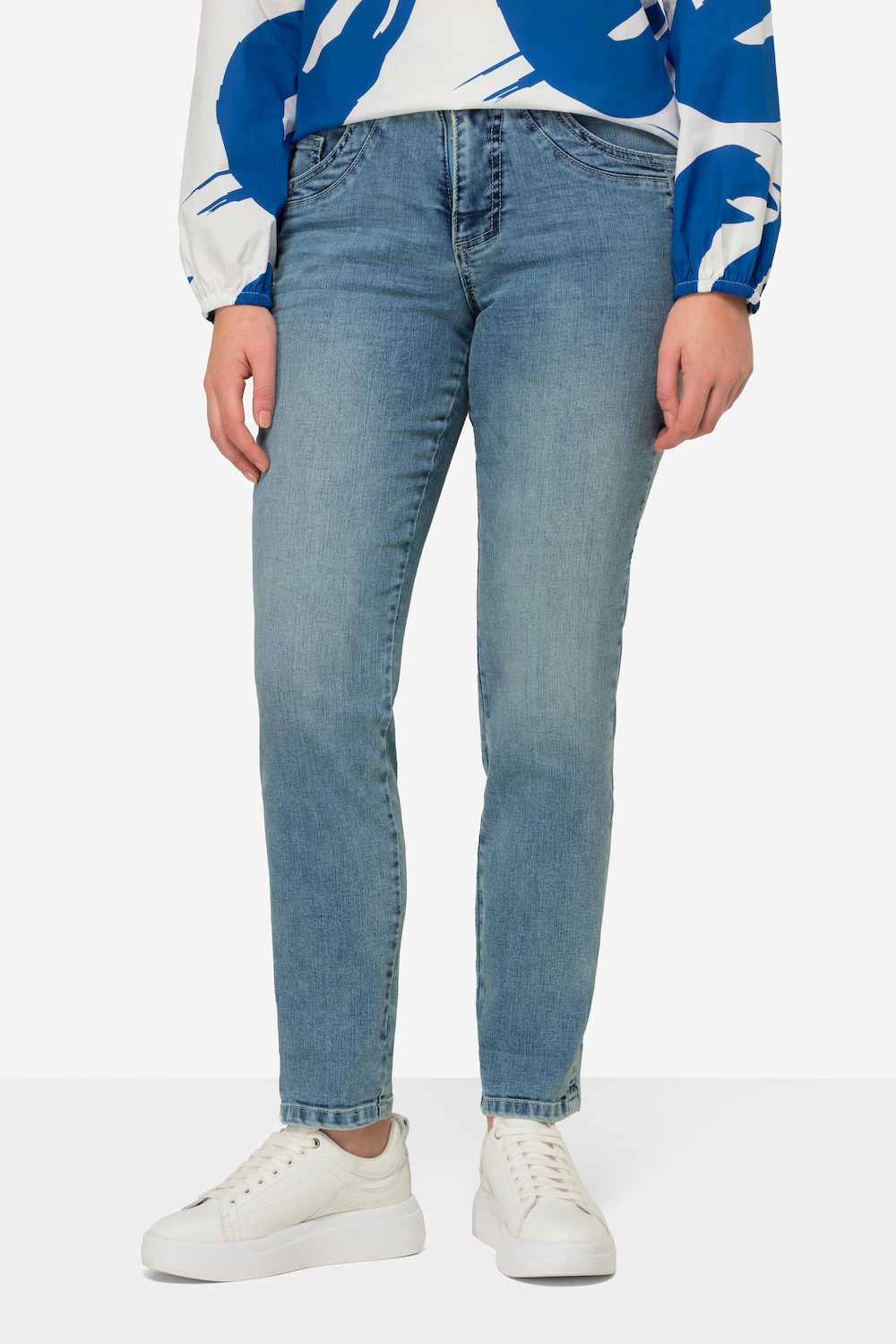 Große Größen Jeans, Damen, blau, Größe: 42, Baumwolle, LAURASON