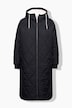 Steppmantel, Loose Shape, Kapuze, 2-Wege-Zipper, Langarm, Teddyfutter