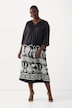 Mixed Print 3/4 Sleeve Paisley Dress