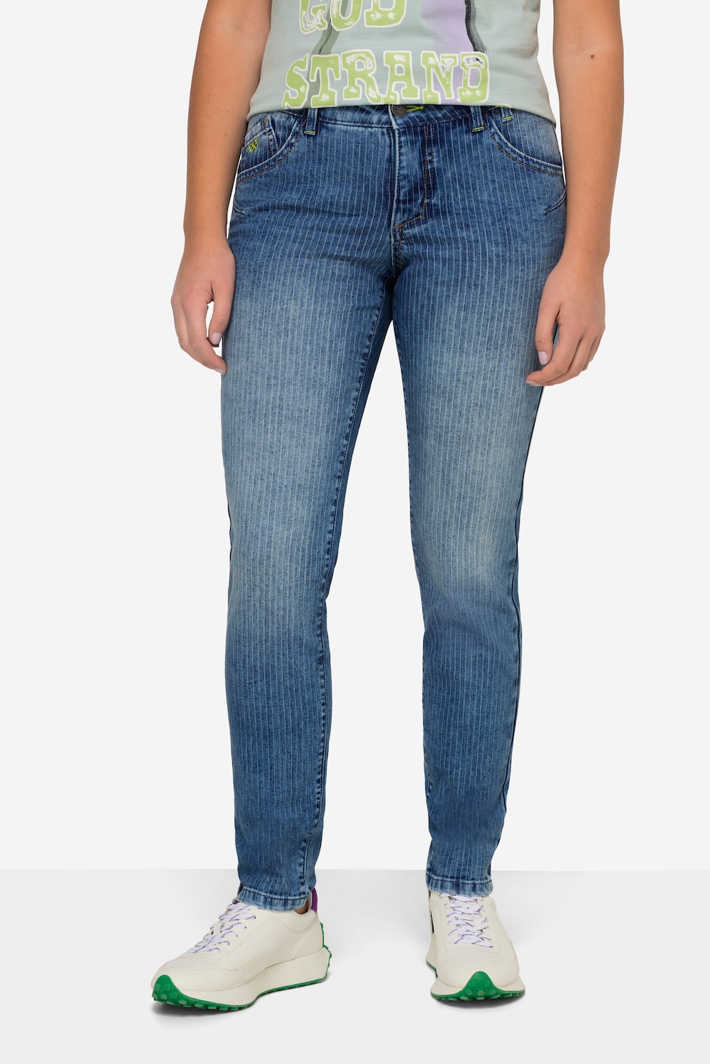 Große Größen Slimjeans, Damen, blau, Größe: 40, Baumwolle, LAURASON