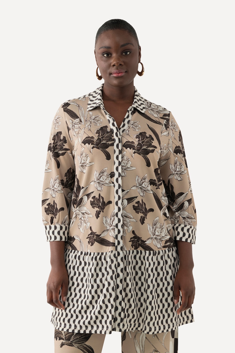 Große Größen Slinky-Tunika, Damen, beige, Größe: 46/48, Viskose, Ulla Popken