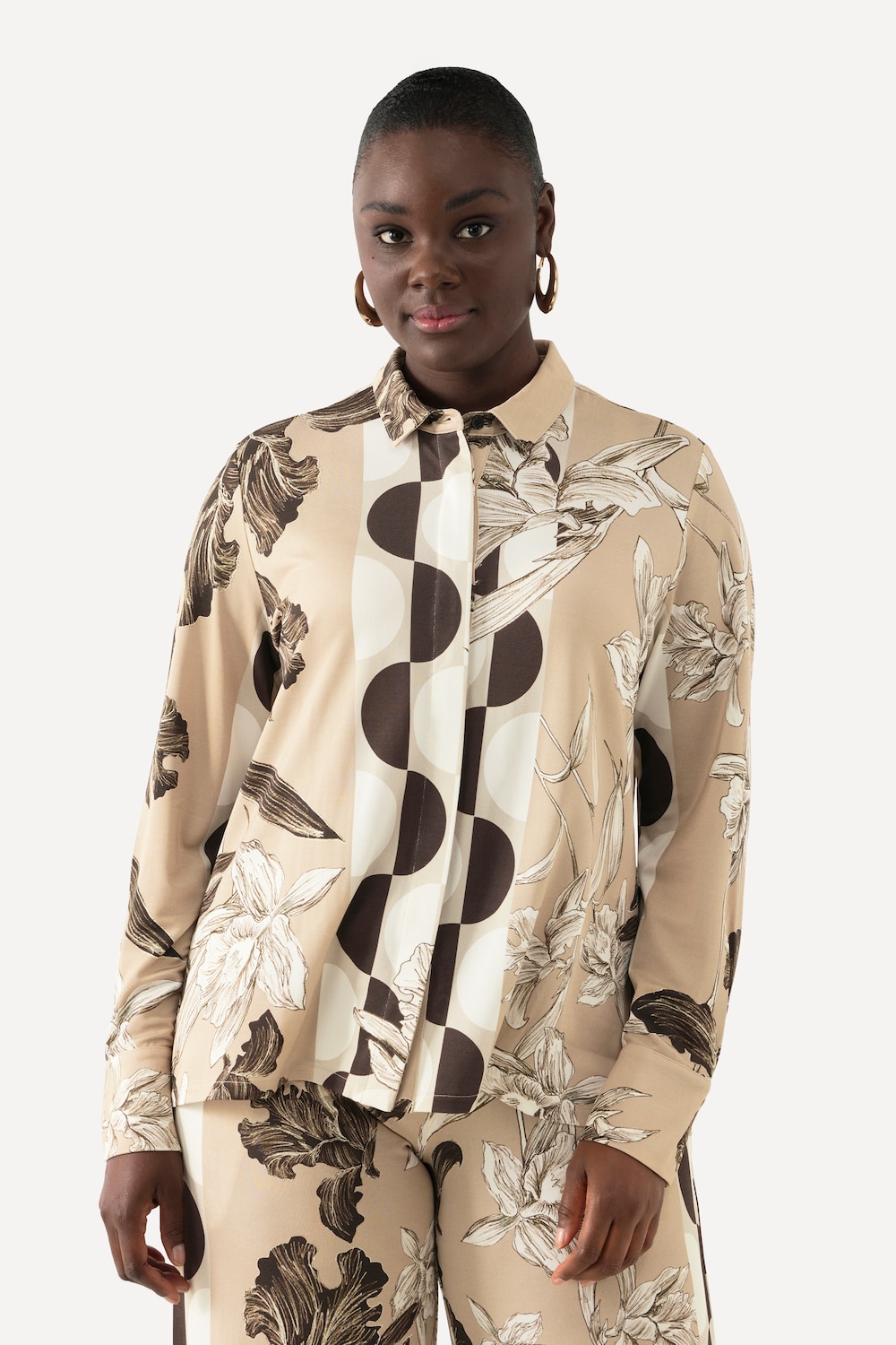 Große Größen Slinkybluse, Damen, beige, Größe: 50/52, Viskose, Ulla Popken