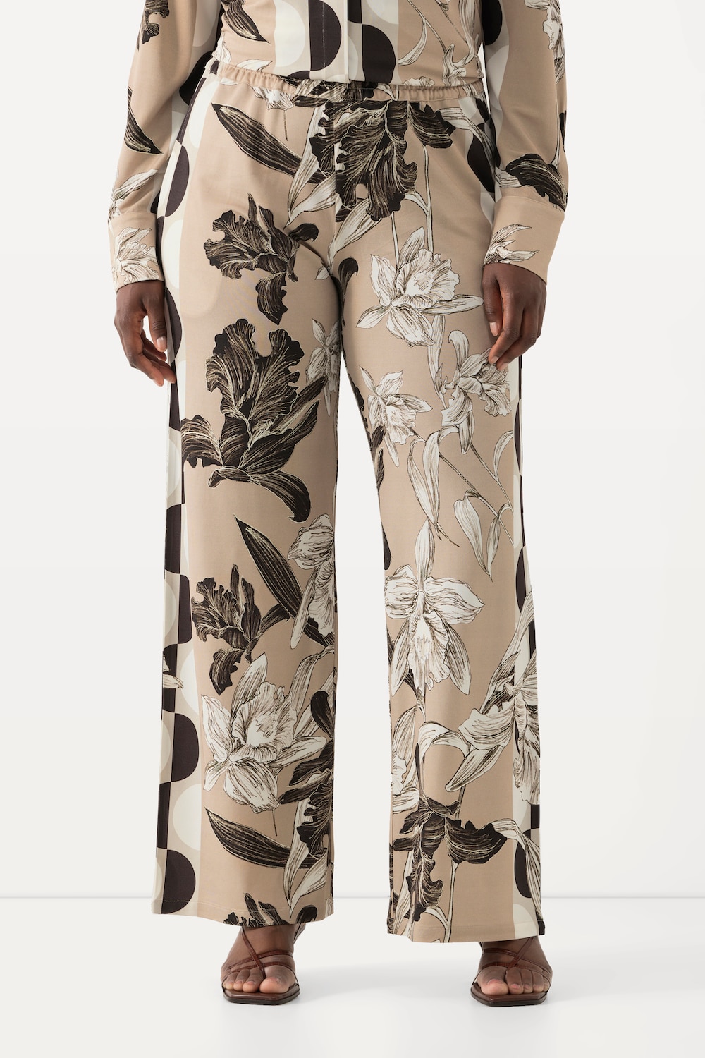 Große Größen Slinkyhose, Damen, beige, Größe: 54/56, Viskose, Ulla Popken