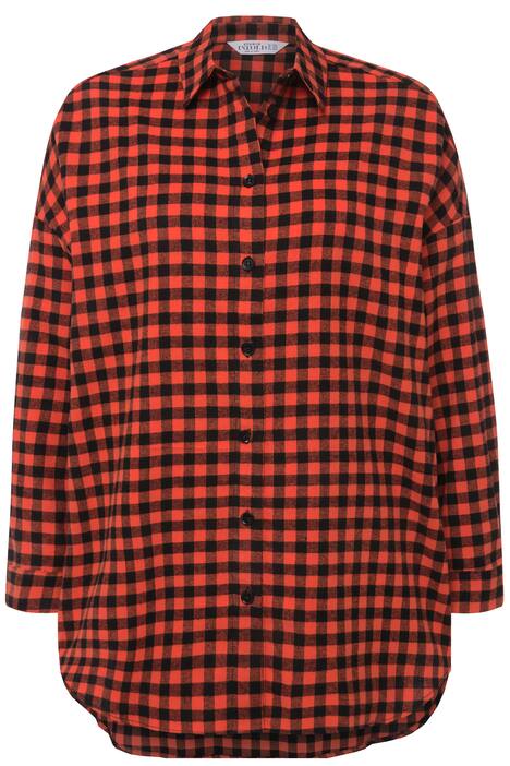 Košilová halenka, oversize, kostkovaný vzor, dlouhé rukávy