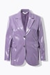 Blazer, Wide Shape, lak og læder-look, revers, lange ærmer