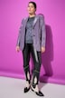 Blazer, Wide Shape, lak og læder-look, revers, lange ærmer