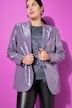 Blazer, Wide Shape, lak og læder-look, revers, lange ærmer