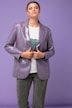 Blazer, Wide Shape, lak og læder-look, revers, lange ærmer