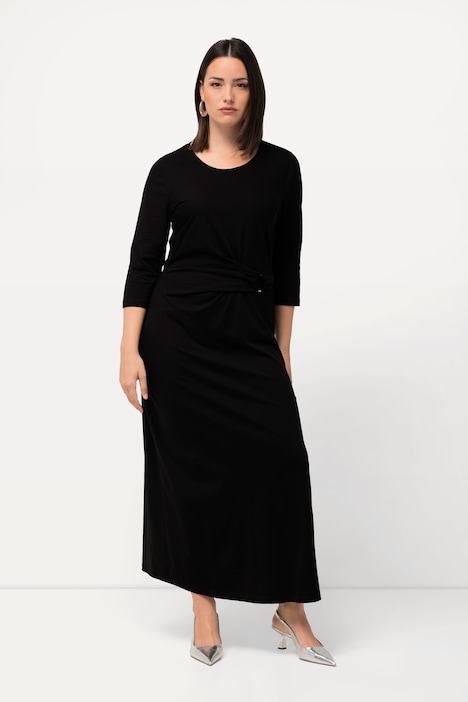 Scoop Neck 3/4 Sleeve Maxi Dress