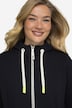 Sweatjacke, lang geschnitten, Kapuze, Taillen-Tunnelzug hinten, Langarm