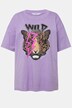 T-shirt, oversize, nadruk motywu tygrysa, okrągły dekolt, rękaw 1/2