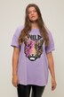 T-shirt, oversize, nadruk motywu tygrysa, okrągły dekolt, rękaw 1/2