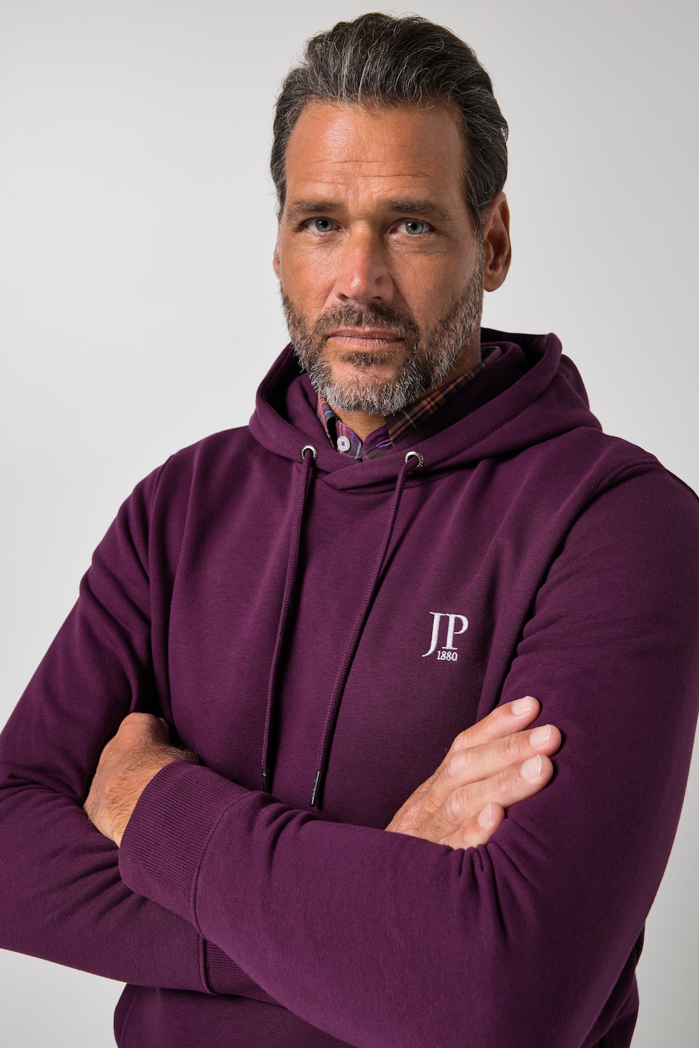 Stora storlekar Hoodie, Her, lila, storlek: 5XL, Bomull/Polyester, JP1880