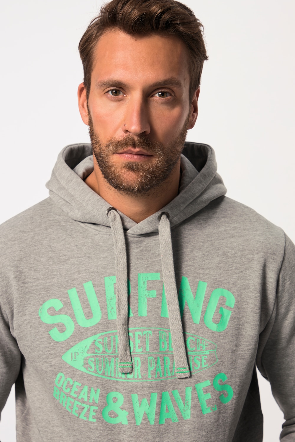 Stora storlekar Hoodie, Her, grå, storlek: 4XL, Bomull/Viskos, JP1880