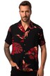 Košile, krátké rukávy, květovaný potisk, Cuba límeček, Cuba střih, do 8XL