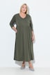 Jerseykleid, Empirenaht, V-Ausschnitt, 3/4-Arm, Taschen